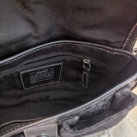 Coach 1444 Small Vintage Black Soho Flap Y2K Signature C Canvas Shoulder/Tote - Picture 9 of 13
